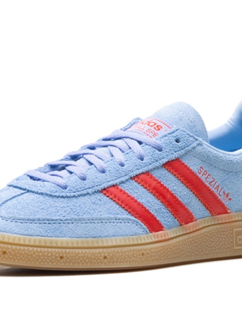 adidas Originals Handball Spezial sneakers in light blue and red